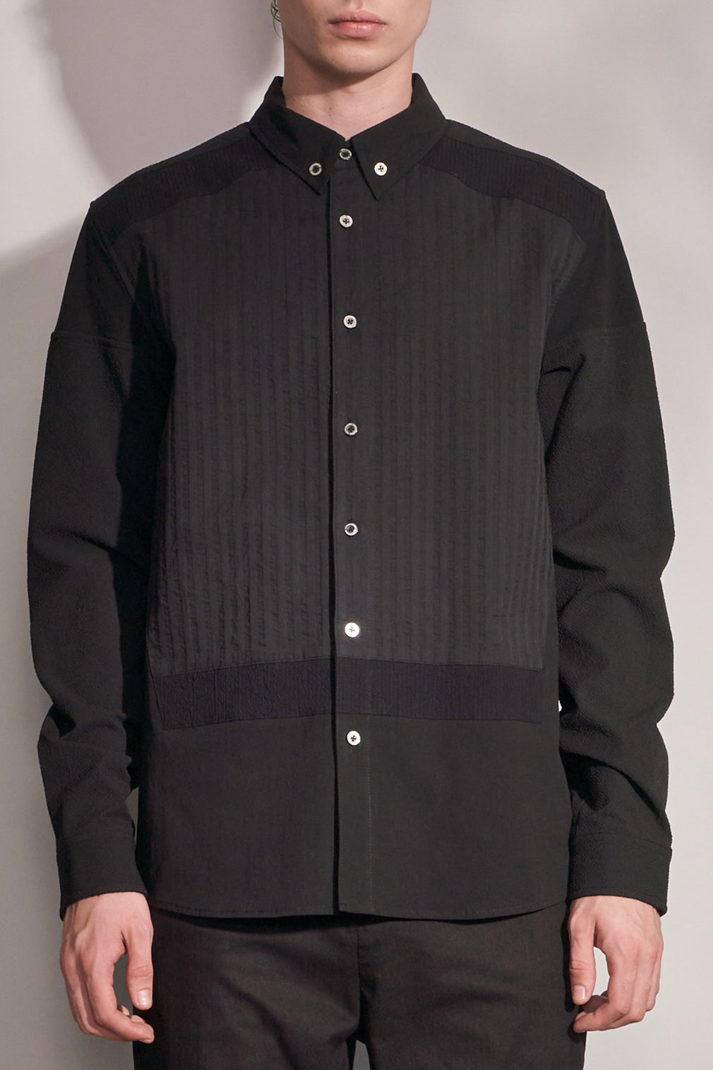 Shirt With Fabric Blocking Harrison Wong