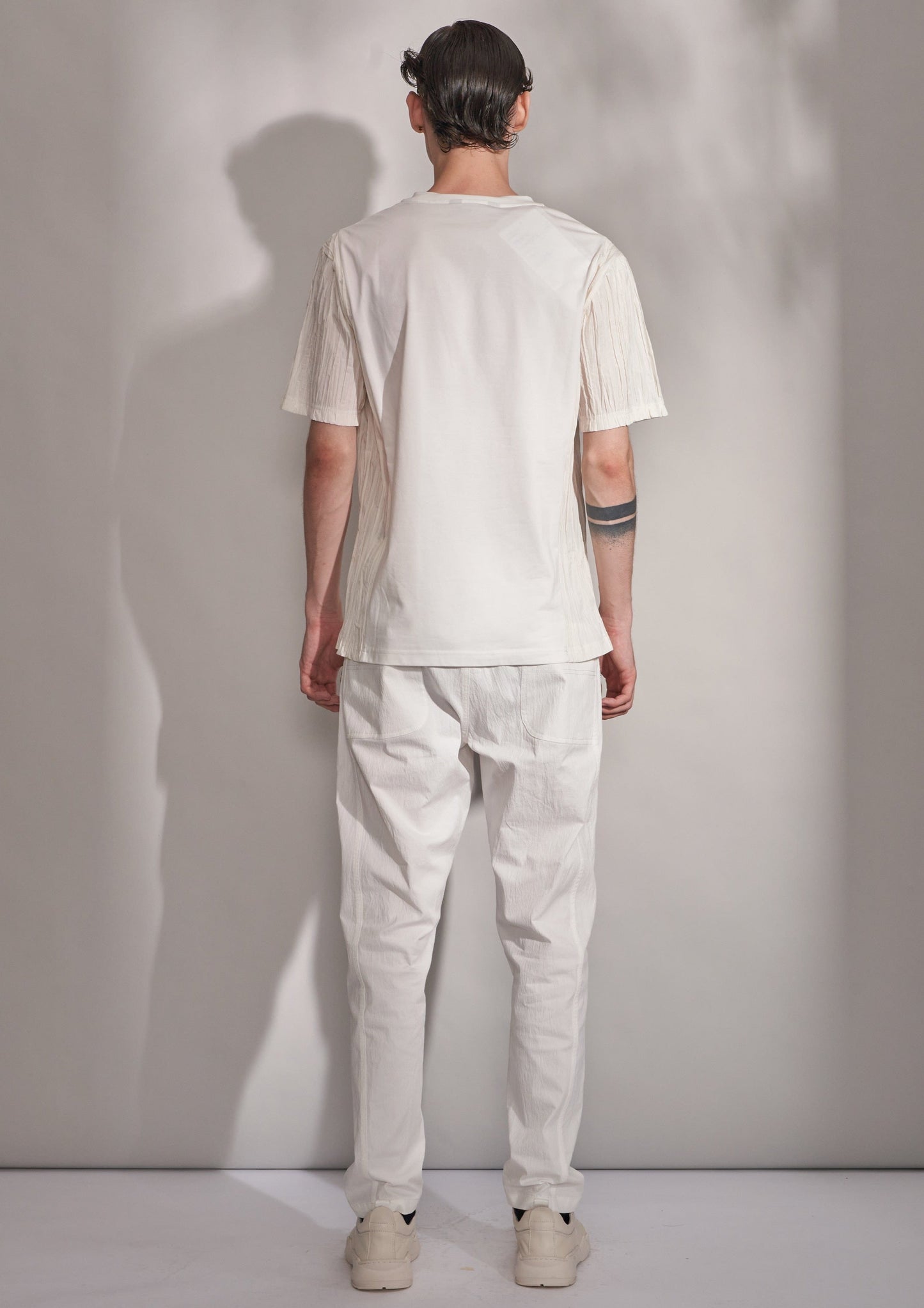 Tee With Pleated Fabric Contrast Harrison Wong