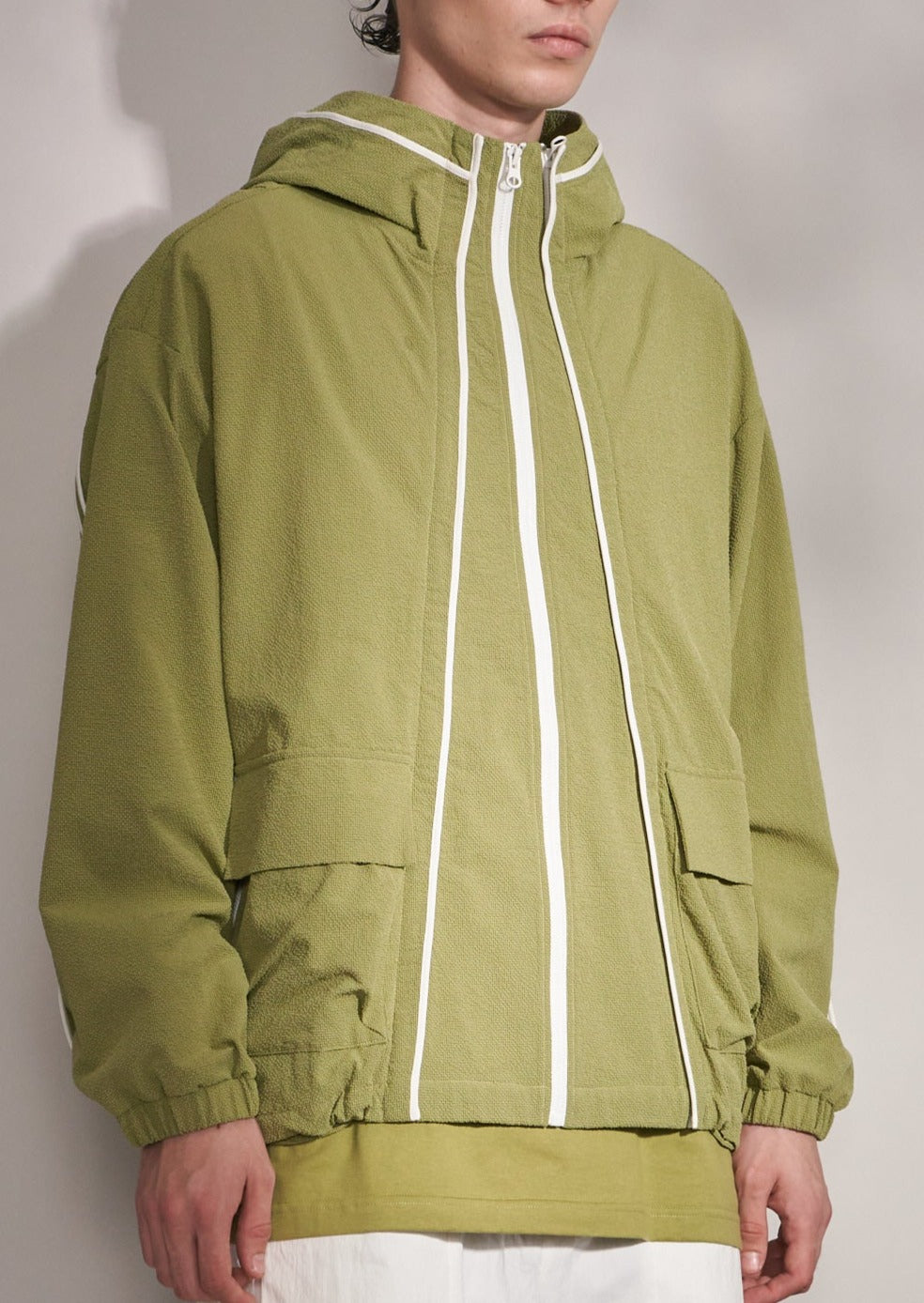 3 Zippers Jacket With Hood - Harrison Wong