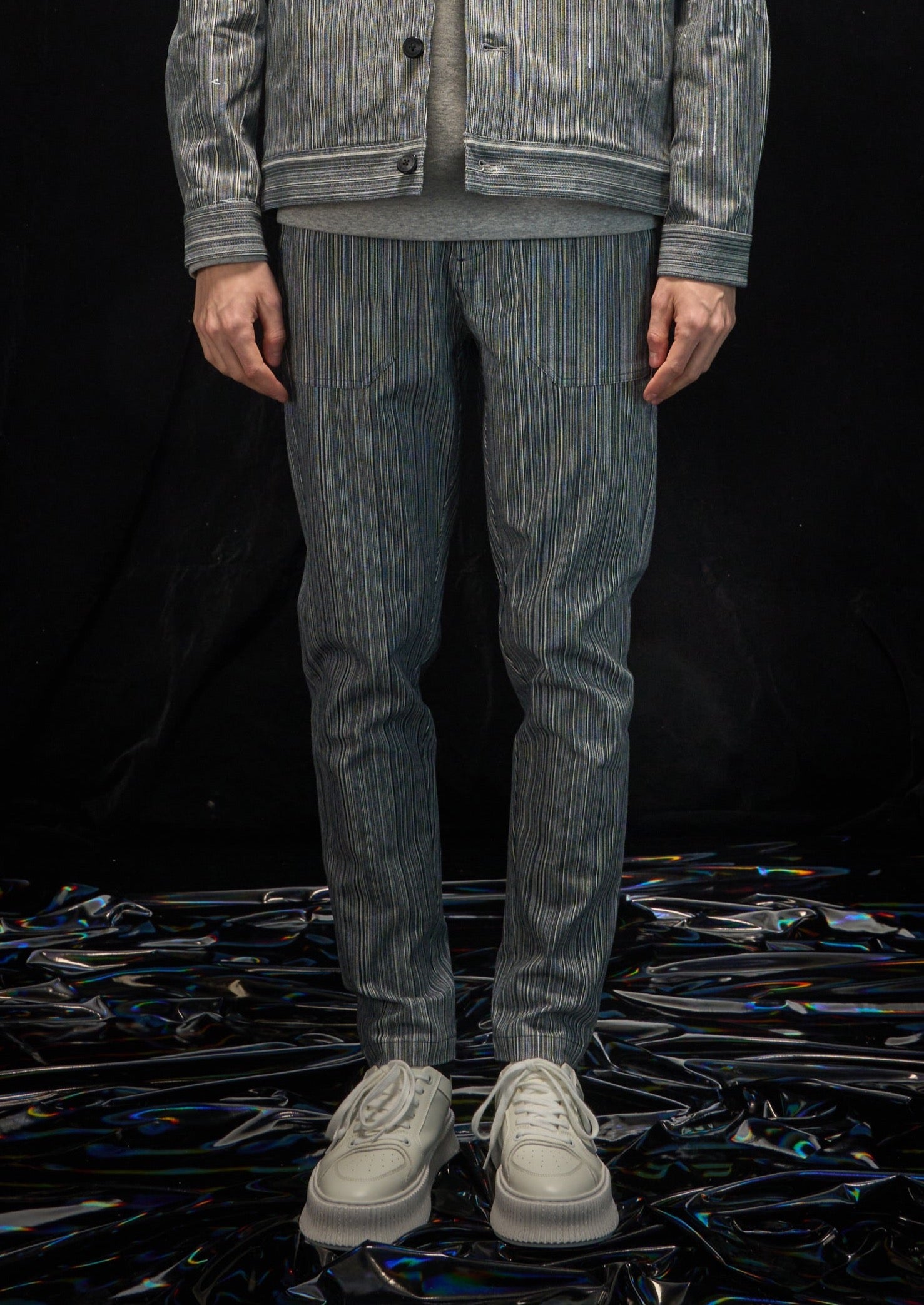 Striped 2024 denim pants