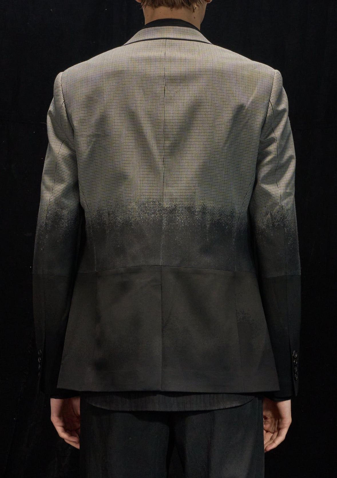Harrison Wong Fabric Contrast Blazer With Gradation Rain Print