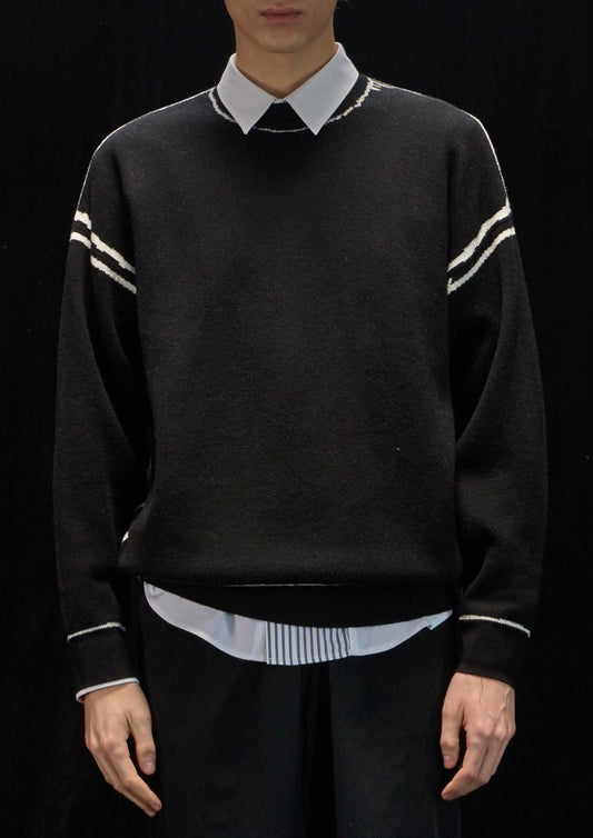 Harrison Wong Draw Line Pattern Wool Sweater