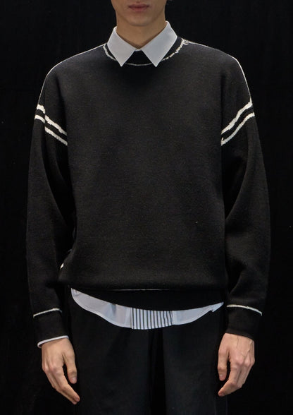 Harrison Wong Draw Line Pattern Wool Sweater