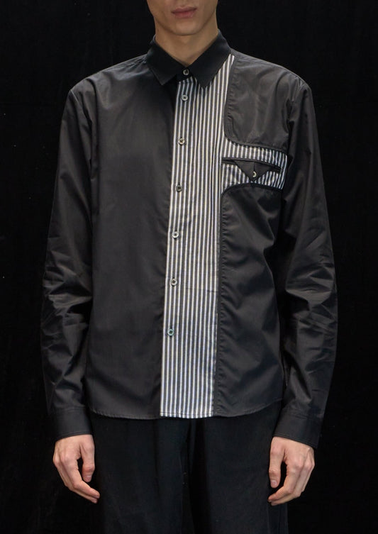 Harrison Wong Shirt With Stripe Contrast