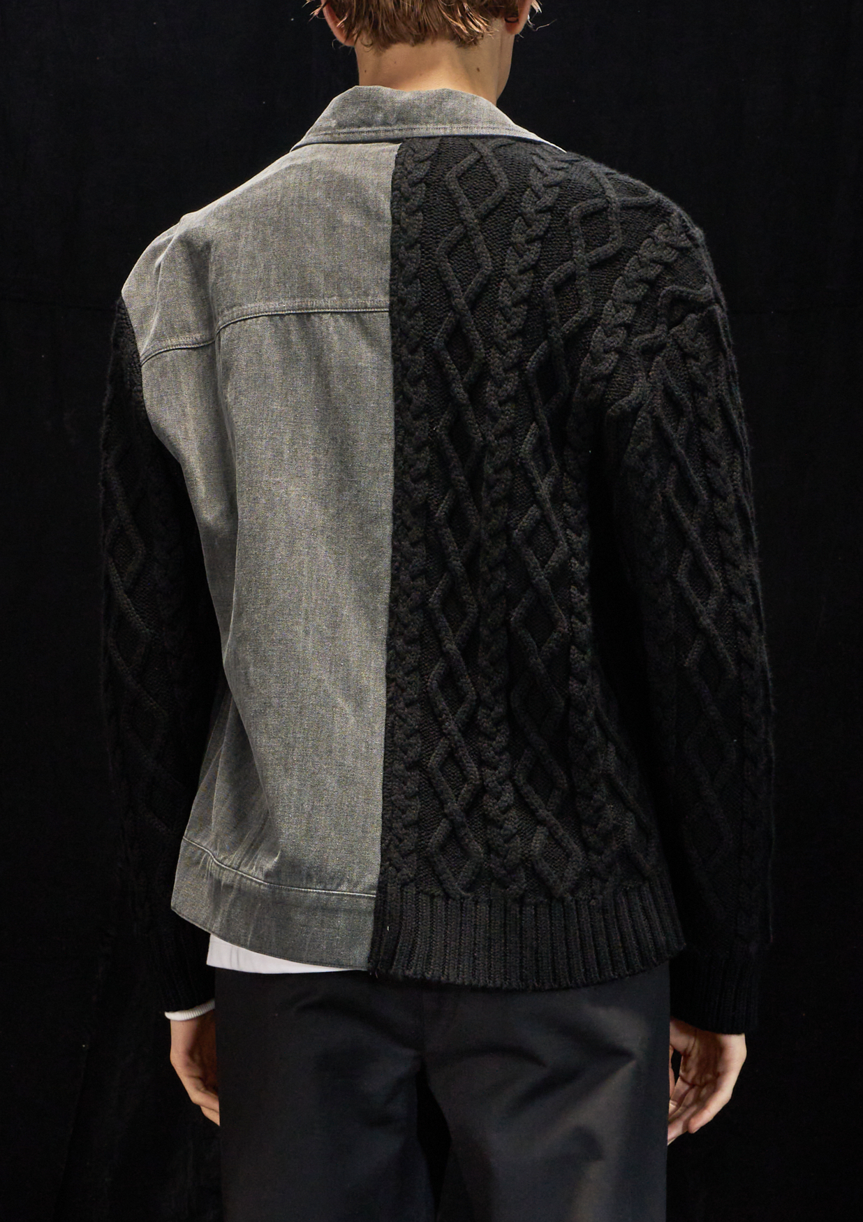 Harrison Wong Deconstructed Knit and Denim Jacket