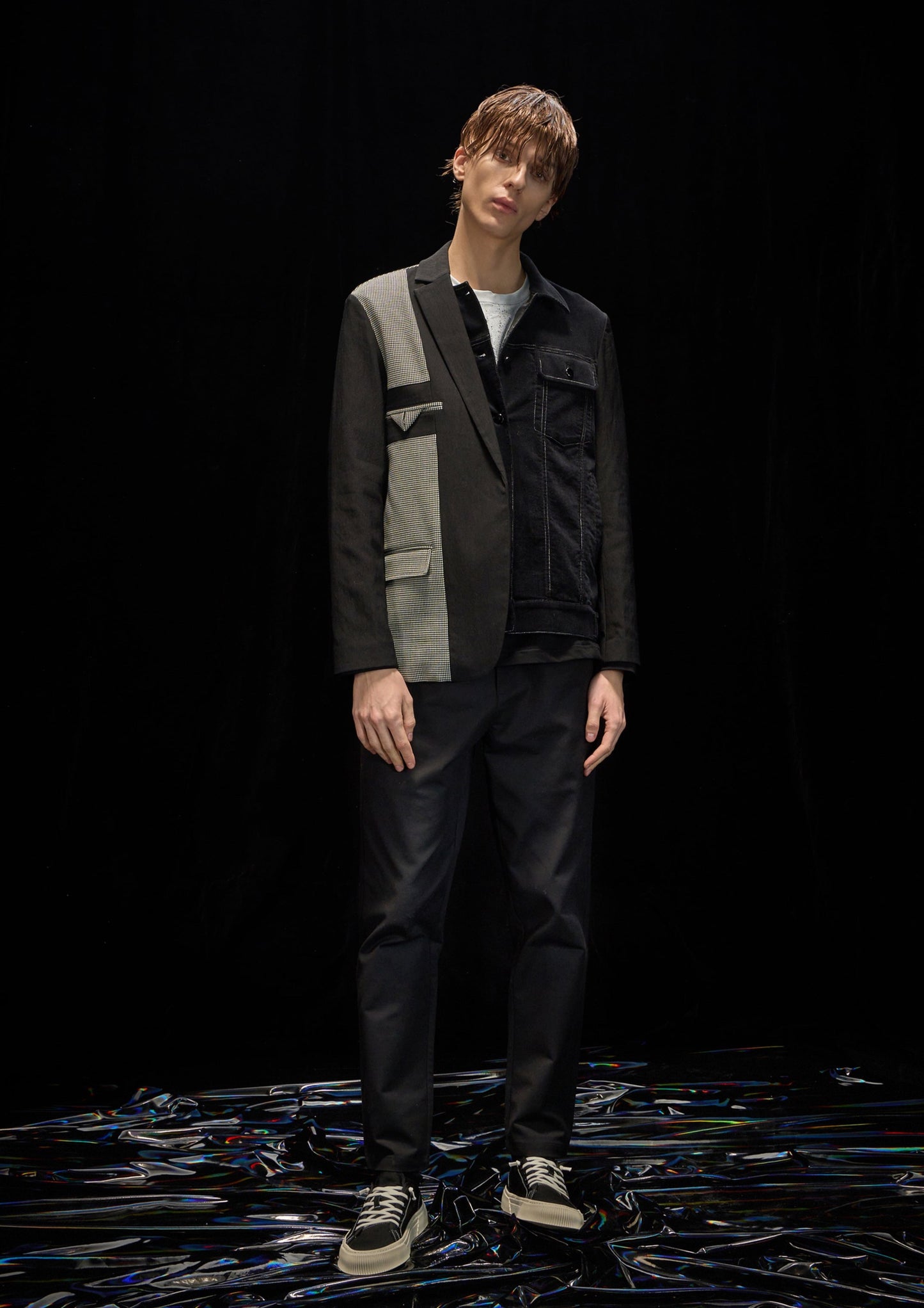 Harrison Wong Deconstructed Blazer With Denim Jacket