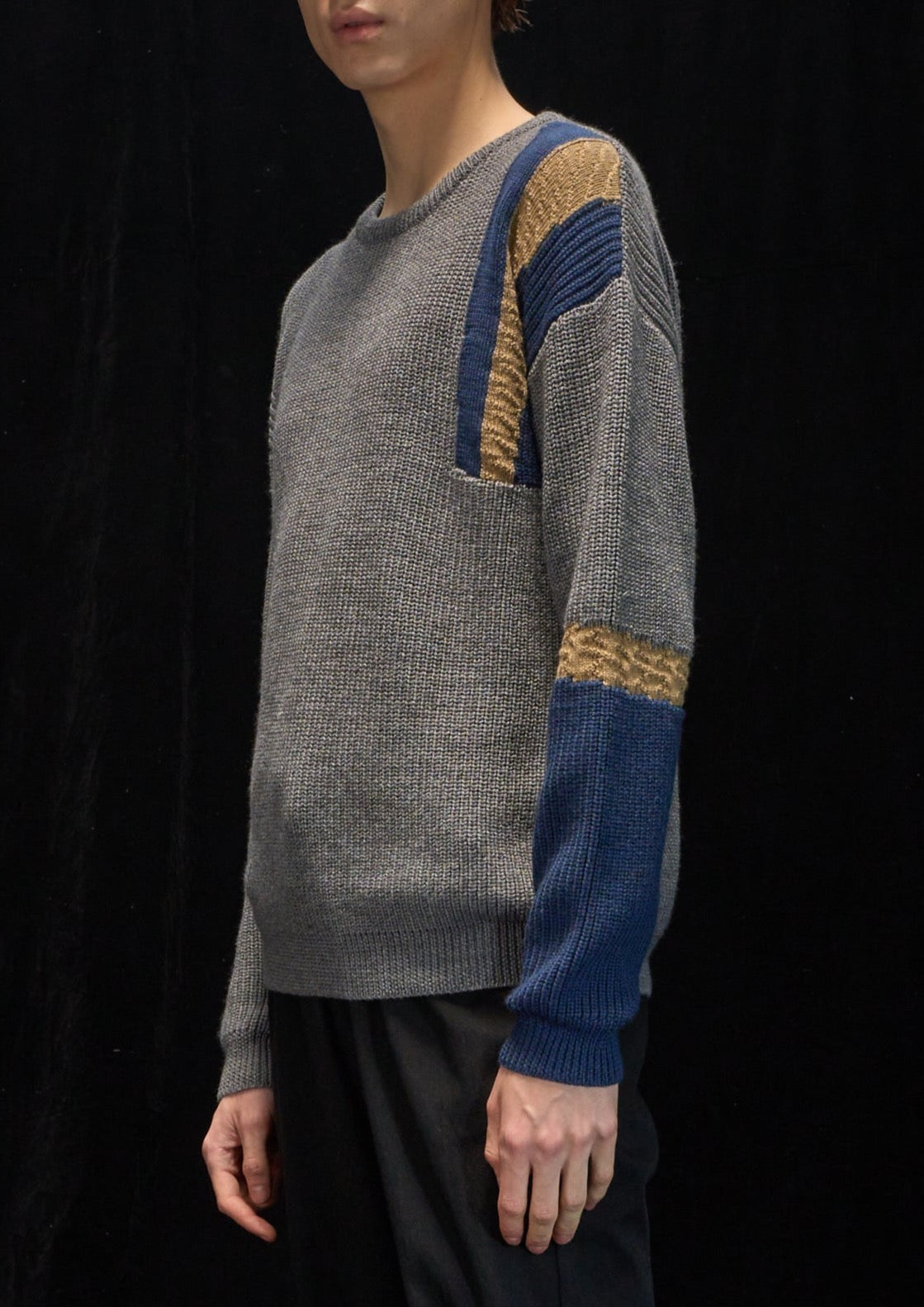 Harrison Wong Pattern And Color Block Wool Sweater