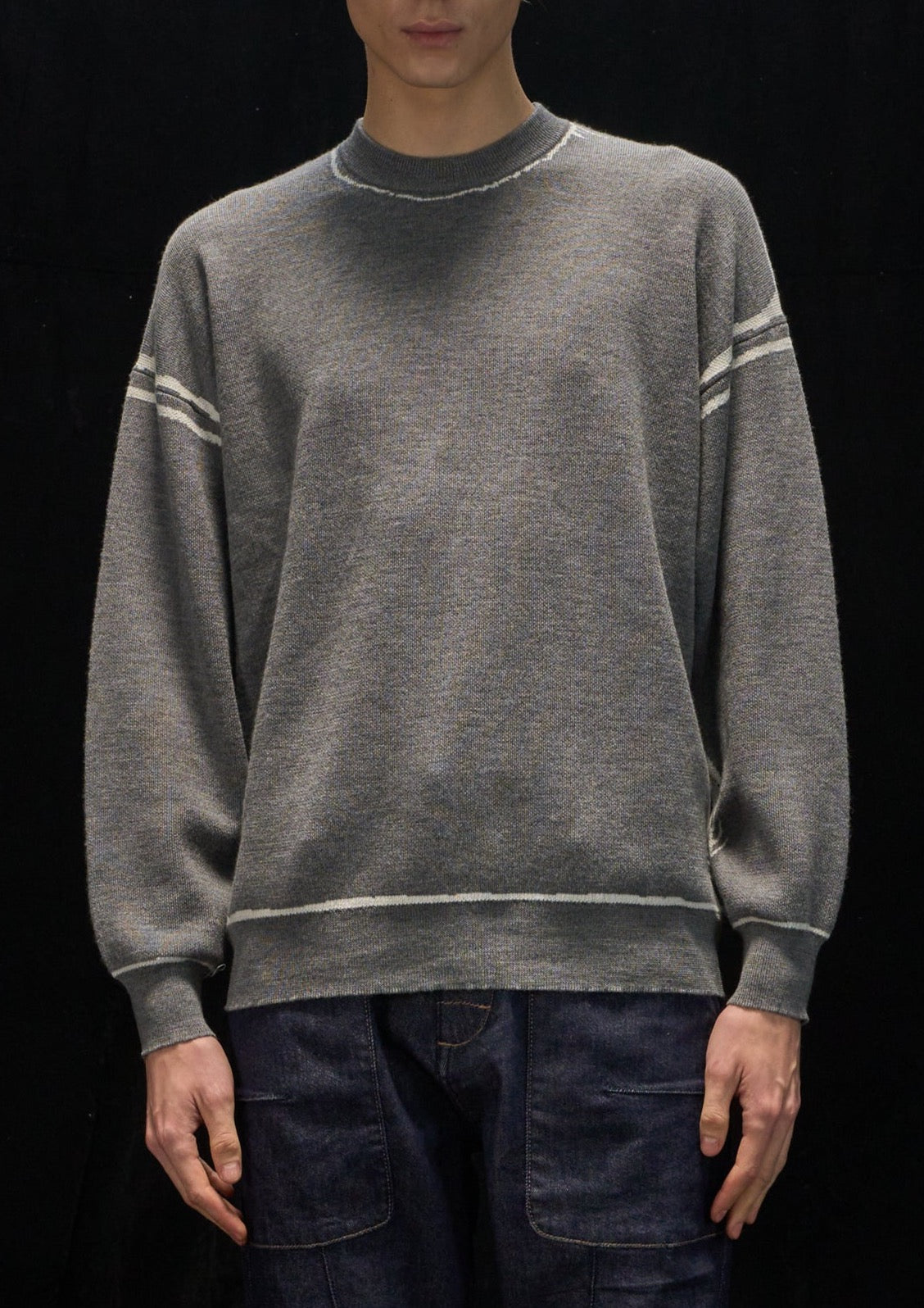 Harrison Wong Draw Line Pattern Wool Sweater