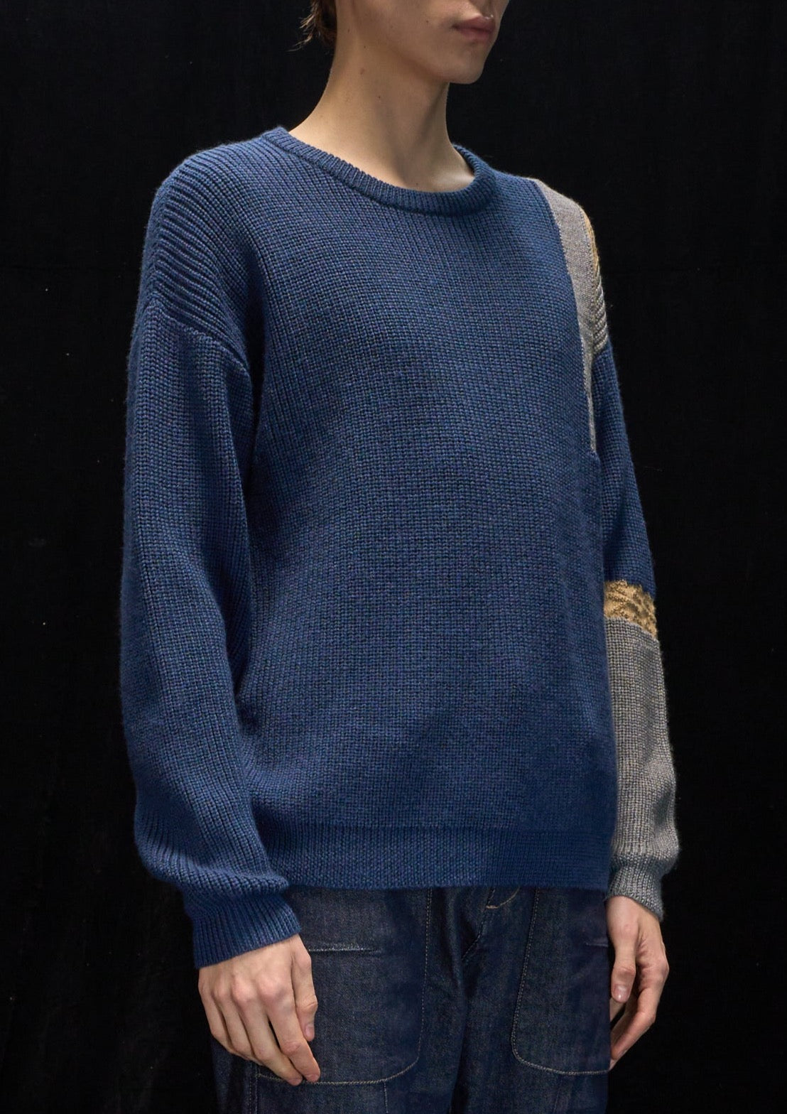 Harrison Wong Pattern And Color Block Wool Sweater