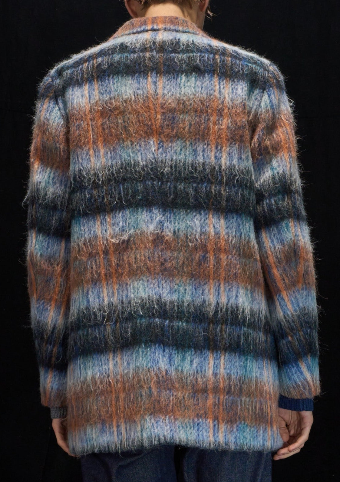 Harrison Wong Mohair Checked Long Blazer