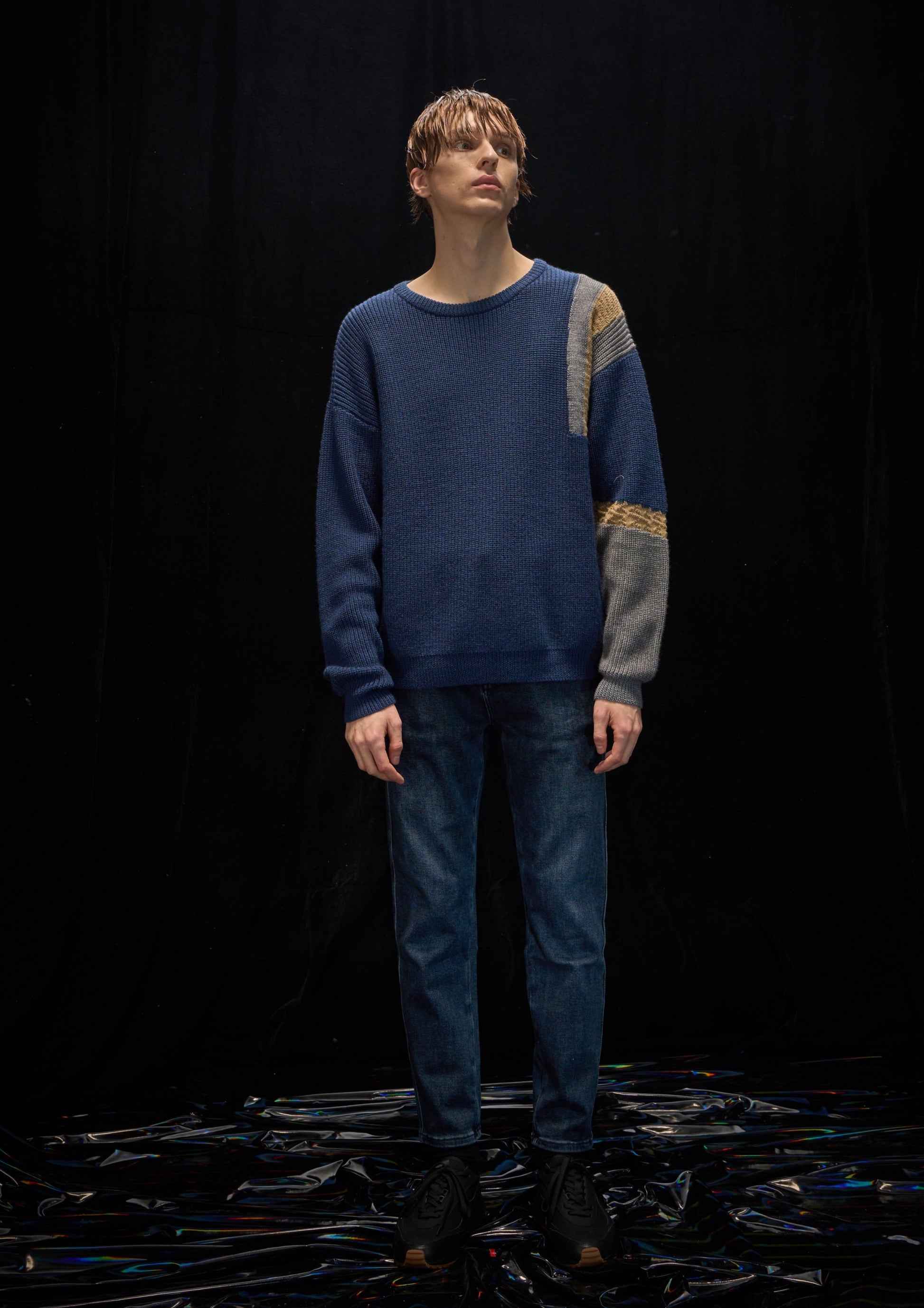 Harrison Wong Pattern And Color Block Wool Sweater