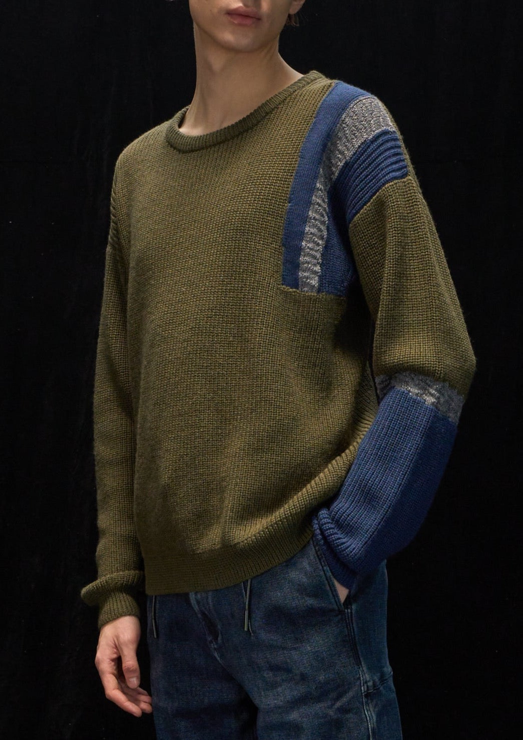 Harrison Wong Pattern And Color Block Wool Sweater