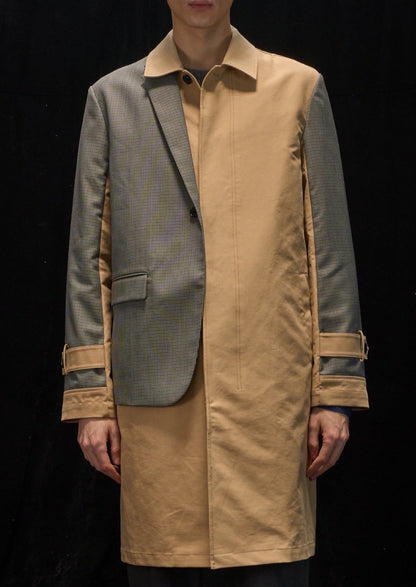 Harrison Wong Deconstructed Trench Coat With Checked Blazer