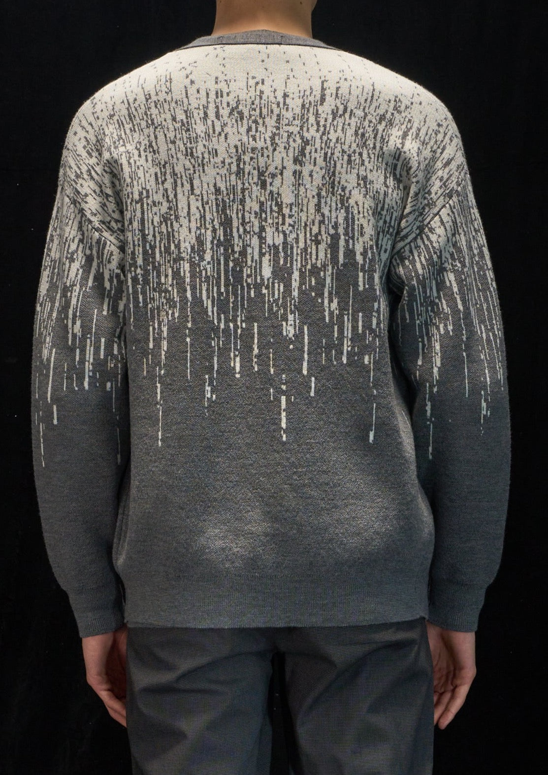 Harrison Wong Rain Pattern Wool Cardigan