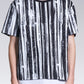 Seersucker Long Shirt With Asymmetric Hem
