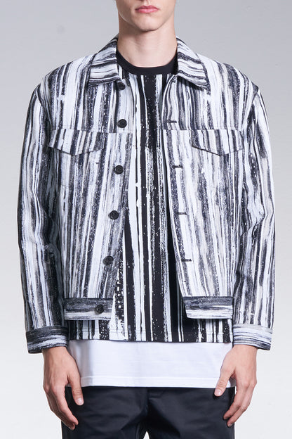 Shadow Stripe Pattern Jacquard Jacket