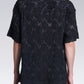 Burnt Out Flower Pattern Pleated Shirt
