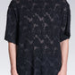 Burnt Out Flower Pattern Pleated Tee