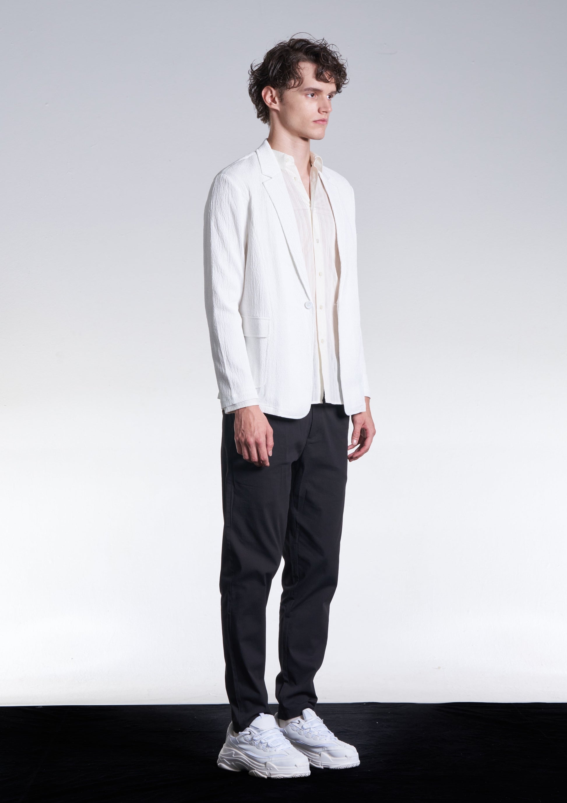 Creped Cotton Fitted Pants