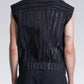 Sleeveless Jacket With Burnt Out And Hand Print Stripe