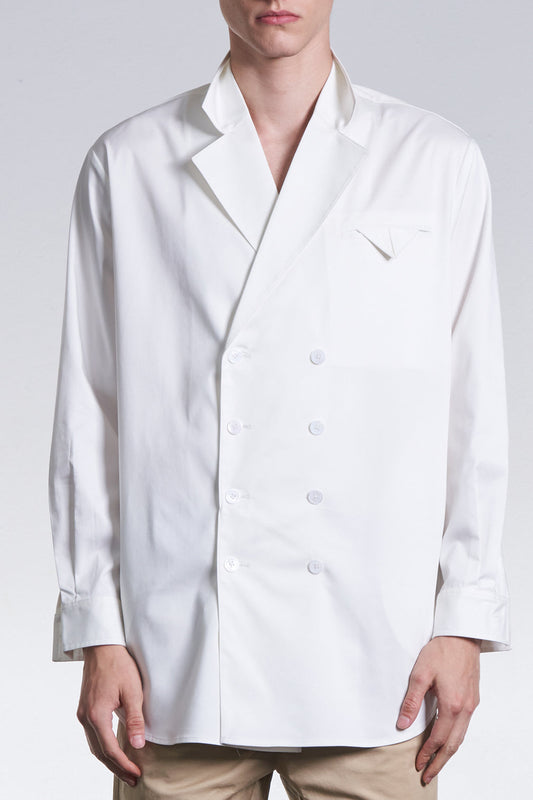 Double Breasted Cotton Tencel Shirt