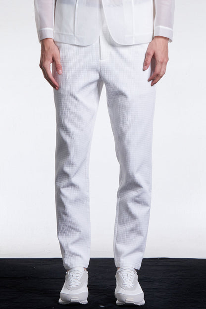 Striped Textured Fitted Pants