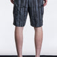 Washed Shadow Stripe Print Shorts