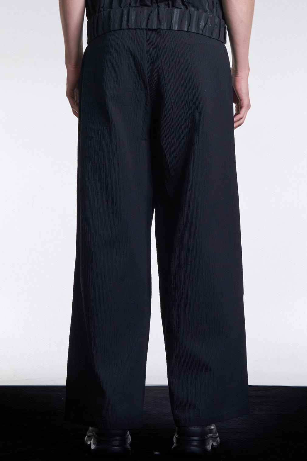 Striped Textured Wide Fit Pants