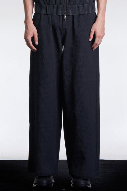 Striped Textured Wide Fit Pants