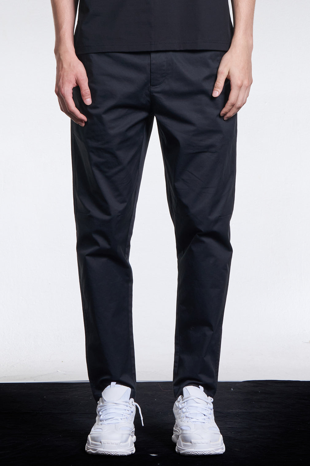 Cotton Fitted Pants With Drawstring