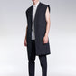 Textured Sleeveless Long Blazer